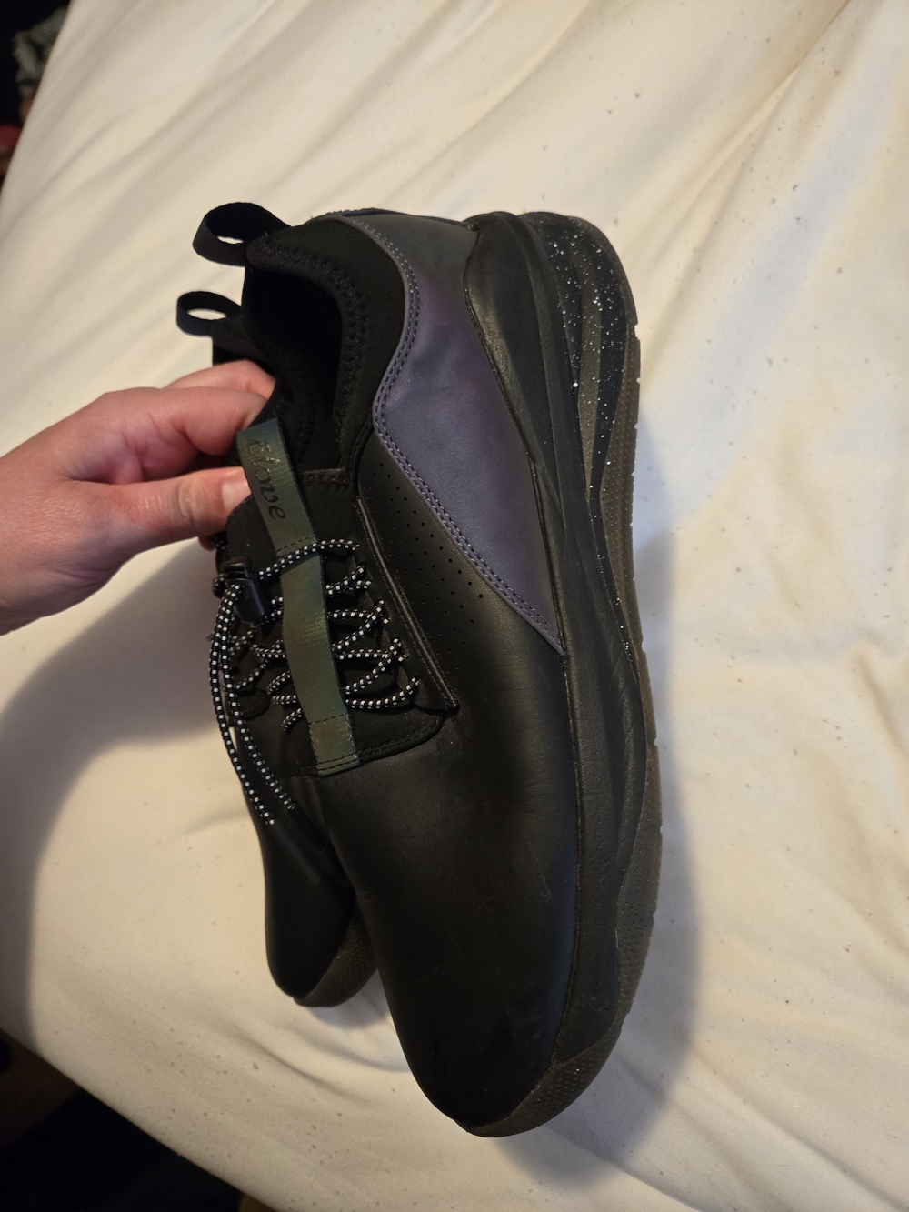 Women’s Black Athletic Sneakers with Iridescent Accent